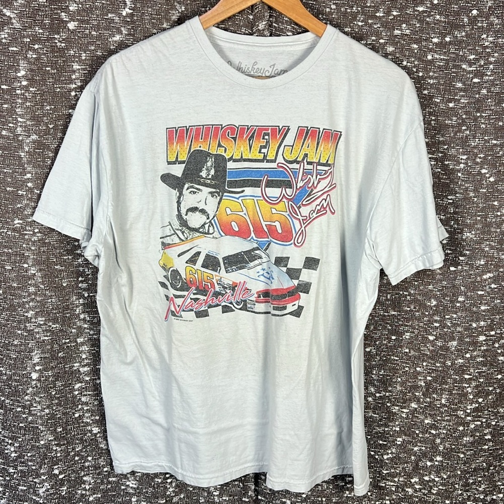 Whiskey Jam Country‎ Music Nashville TN Nascar Racing White Short Sleeve Shirt